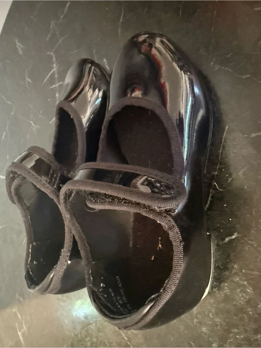 Theatricals girls Black Patent Mary Jane Strap Tap Dance Shoes 7 1/2
